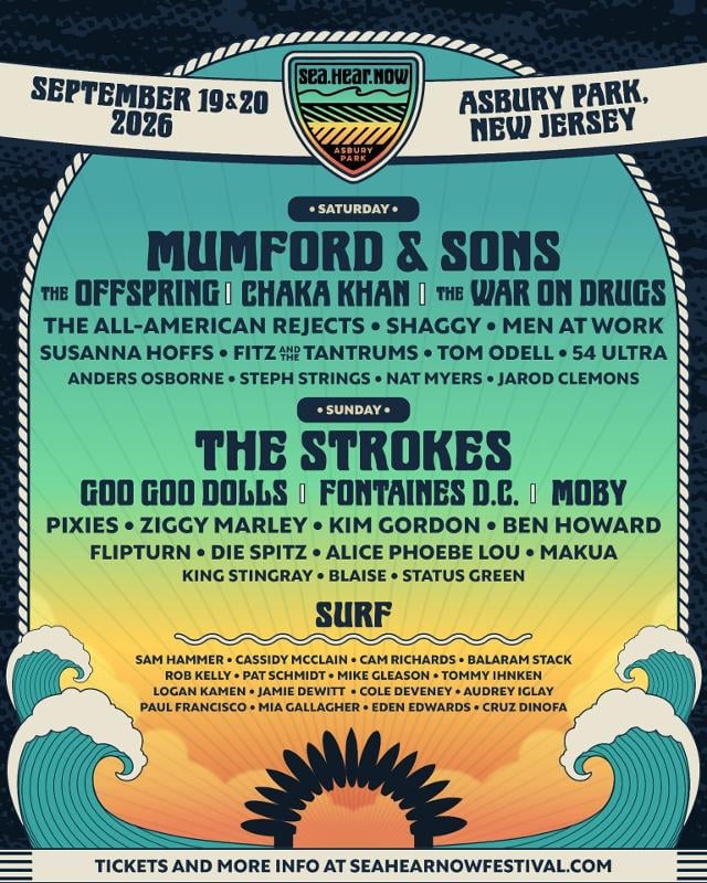 Mumford & Sons, The Strokes Set To Headline Sea.Hear.Now Festival - That Eric Alper